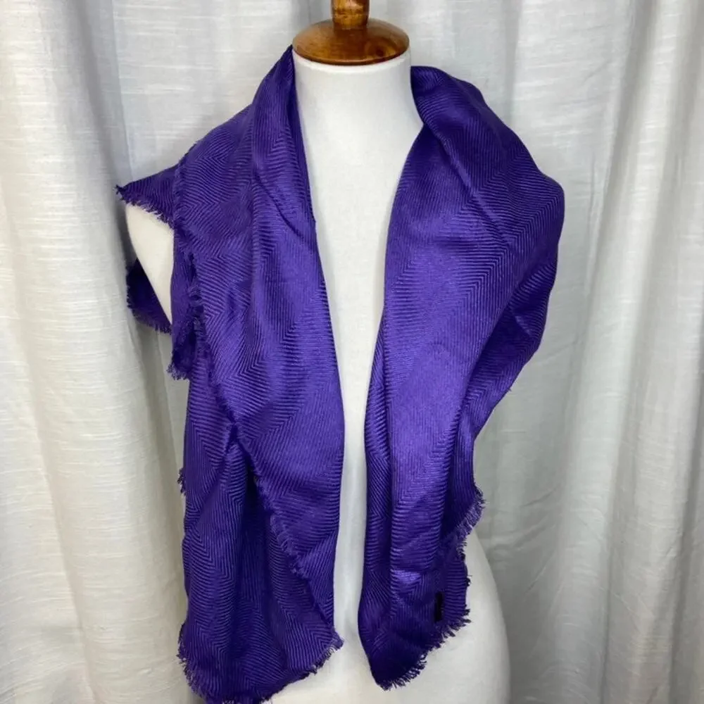 Vintage Liz Sinclair Bright Purple Scarf